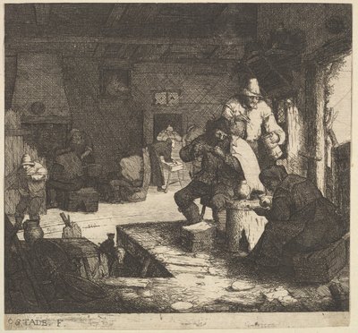 Rygere på kroen, 1610-85. af Adriaen Jansz. van Ostade
