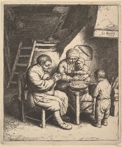 Velsignelsen, 1610-85. af Adriaen Jansz. van Ostade