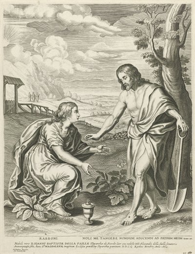 Kristus viser sig som gartner for Maria Magdalene af Adriaen Lommelin
