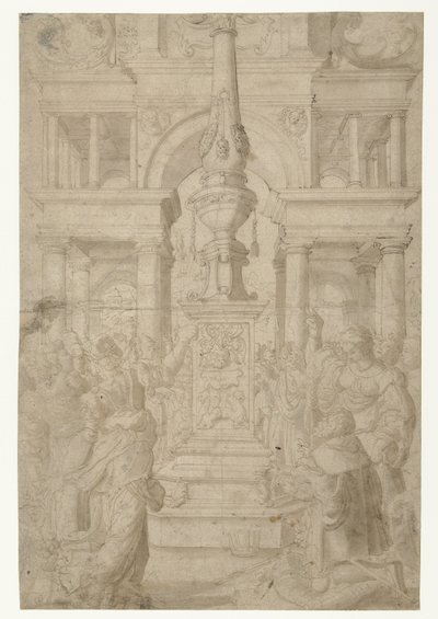 Salomon tilbeder et idol af Adriaen Pietersz Crabeth
