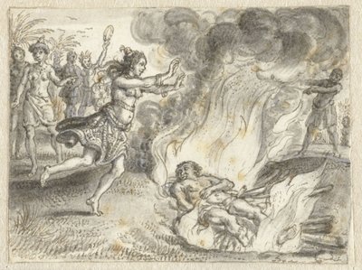Ligbrænding som praktiseret af mennesker i et fjerntliggende land af Adriaen Pietersz van de Venne