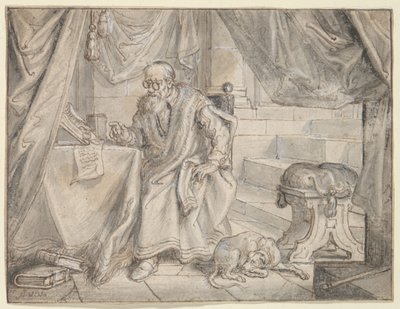Studie til «Manden med briller taler» af Adriaen Pietersz van de Venne