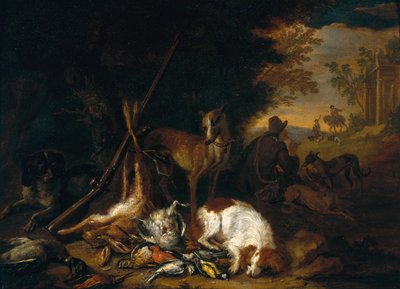 En jæger med sine hunde af Adriaen de Gryef