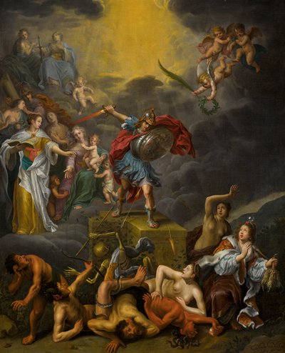 Dydens kamp mod lasterne af Adriaen van Nieulandt the younger