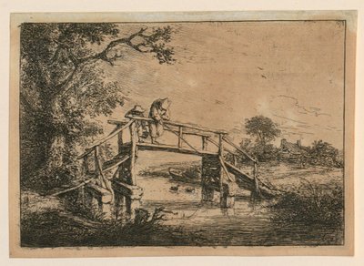 Lystfiskere på broen af Adriaen van Ostade