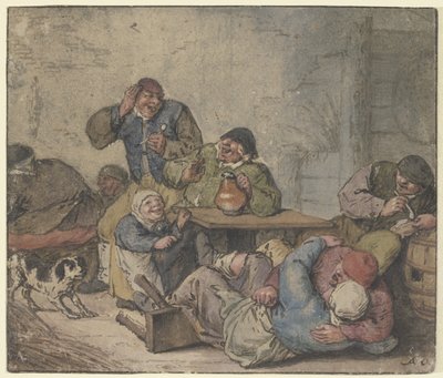 Muntre bønder på et værtshus af Adriaen van Ostade