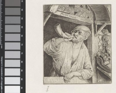 Baker blæser i horn af Adriaen van Ostade