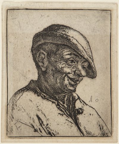 Buste af en leende bonde af Adriaen van Ostade