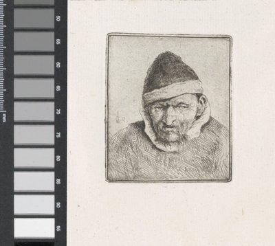 Buste af en bonde med pelshat af Adriaen van Ostade