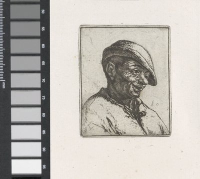 Buste af en smilende bonde af Adriaen van Ostade