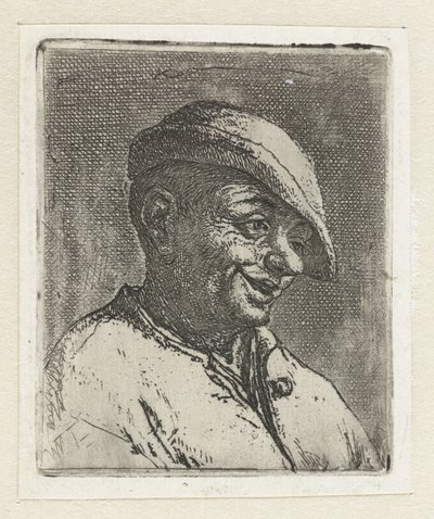 Buste af en leende bonde af Adriaen van Ostade