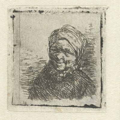 Buste af en smilende bondekone af Adriaen van Ostade