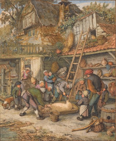 Afskrabning af en gris af Adriaen van Ostade
