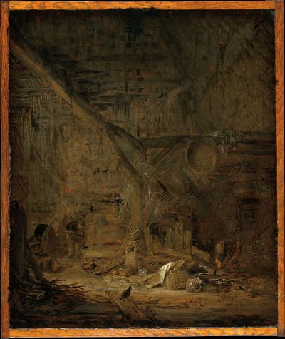 Interiør i en lade af Adriaen van Ostade