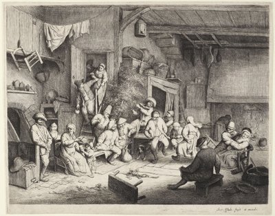 Interiør i et nederlandsk ølhus af Adriaen van Ostade