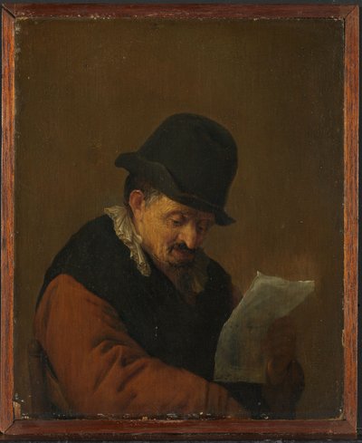 Mand, der læser af Adriaen van Ostade