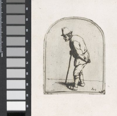 Gammel mand med en pind af Adriaen van Ostade