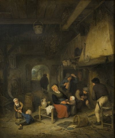 Bondefamilie på en kro af Adriaen van Ostade