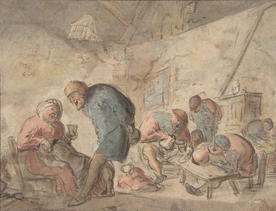 Bondedrik, verso: skitser af bønder, 1610-85. af Adriaen van Ostade.