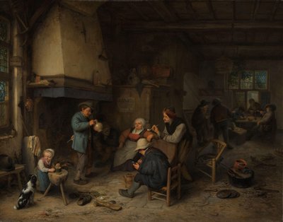 Bønder i et indre af Adriaen van Ostade