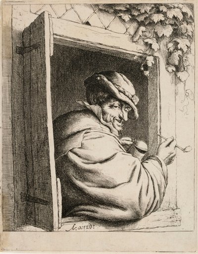 Piberyger ved vinduet af Adriaen van Ostade