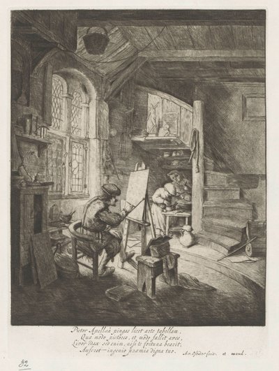 Maler i sit atelier af Adriaen van Ostade