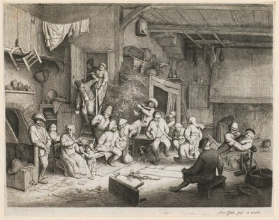 Dans på værtshuset af Adriaen van Ostade
