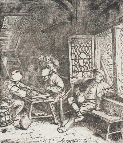 Backgammonspillerne af Adriaen van Ostade