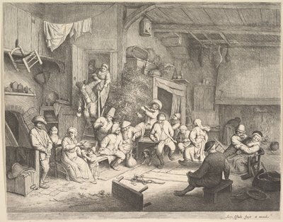 Dansen på kroen af Adriaen van Ostade
