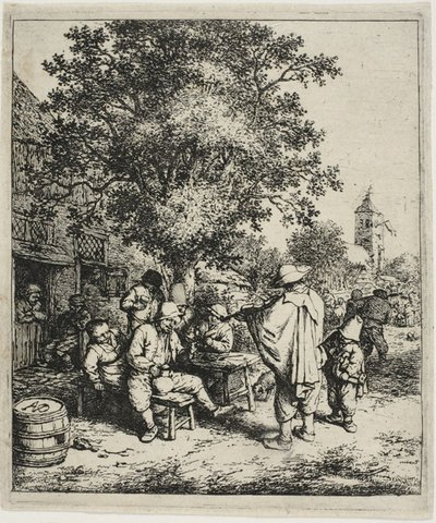Spillemanden og Hurdy-Gurdy Boy af Adriaen van Ostade