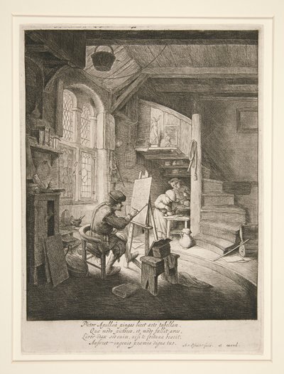Maleren i sit atelier af Adriaen van Ostade