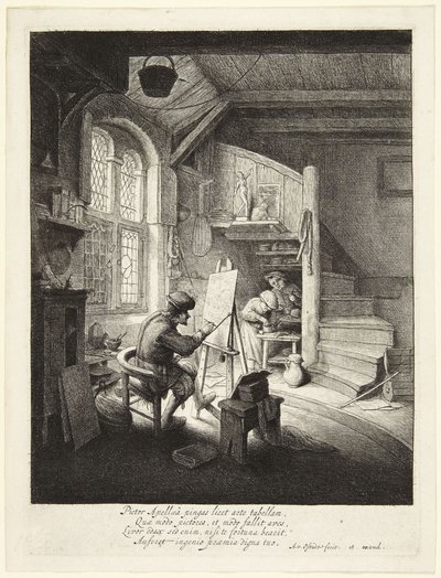 Maleren i sit atelier af Adriaen van Ostade