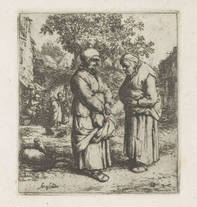 To gamle kvinder i samtale De to sladdere af Adriaen van Ostade