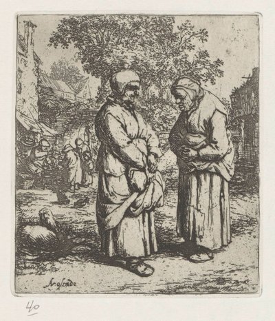 To gamle kvinder i samtale af Adriaen van Ostade