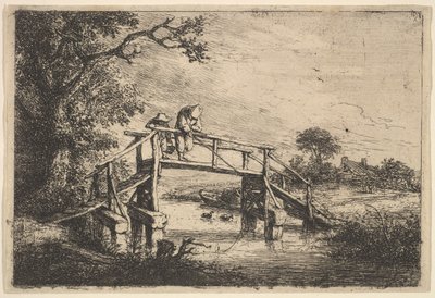 To lystfiskere på en bro, 1647. af Adriaen van Ostade