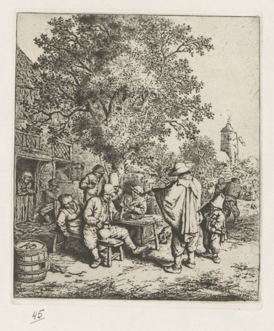 Spillemand og en ung liredrejer af Adriaen van Ostade