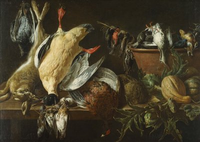 Stilleben med vildt og grøntsager af Adriaen van Utrecht