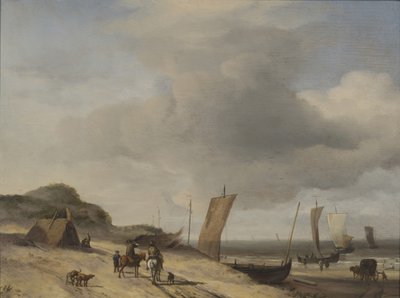 Klitter ved Scheveningen (olie på træ) af Adriaen van de Velde