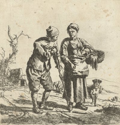 Landmand og hans kone i samtale af Adriaen van de Velde