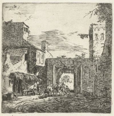 Kro ved byporten, 1653 af Adriaen van de Velde