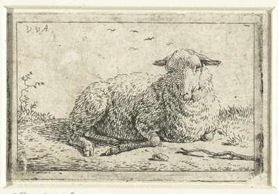 liggende får af Adriaen van de Velde