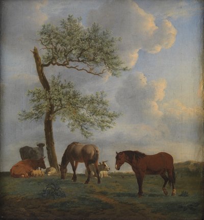 Græsgang med Heste og Kvæg af Adriaen van de Velde
