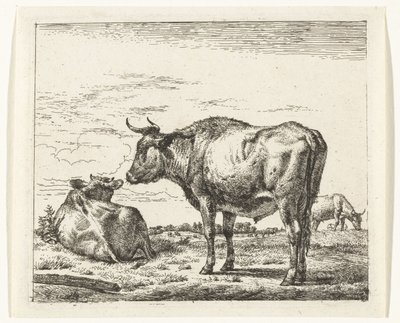 stående tyr Forskellige dyr (serietitel) af Adriaen van de Velde