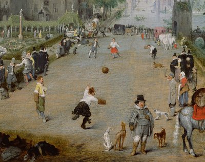 En Jeu de Paume foran et palads på landet af Adriaen van de Venne