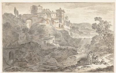 Italiensk landskab af Adriaen van der Cabel