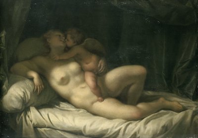 Amor kysser Venus af Adriaen van der Werff (manner of)