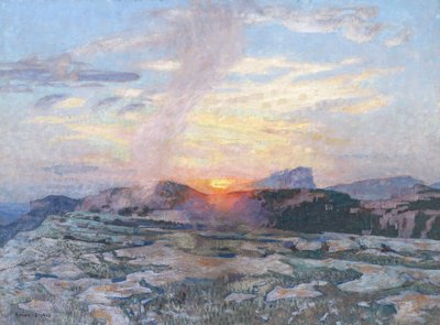 Solnedgang i Provence, ca. 1927 af Adrian Scott Stokes