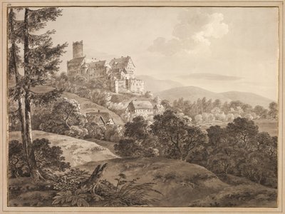 Udsigt over slottet Gnandstein, ca. 1795. af Adrian Zingg