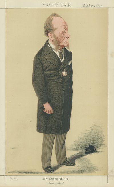 Den højtærede Gathorne Hardy (farvelitografi) af Adriano Cecioni