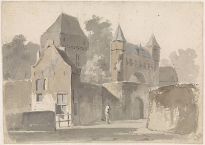 Udsigt over en byport af Adrianus Eversen